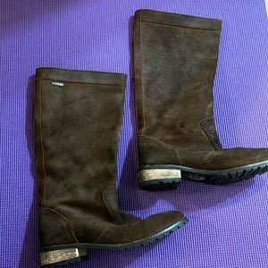 Diesel mid calf dark brown real suede boot